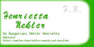 henrietta mekler business card